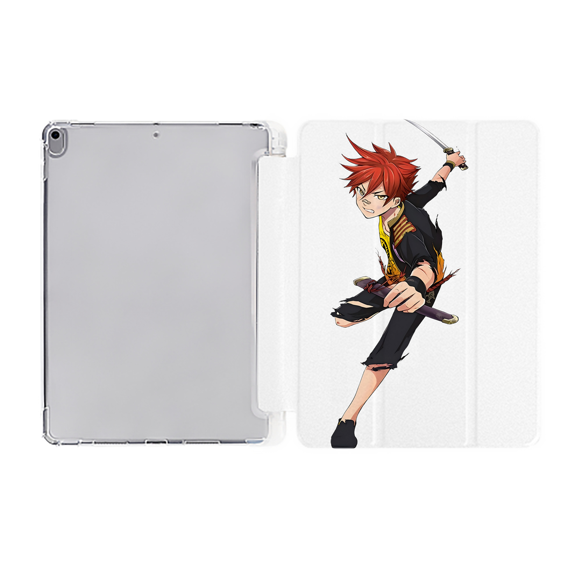刀剣乱舞 Touken Ranbu IPad ケース ペン収納付き 三つ折りスタンド PUレザー×シリコン 対応機種9.5/10.5/10.9インチ
